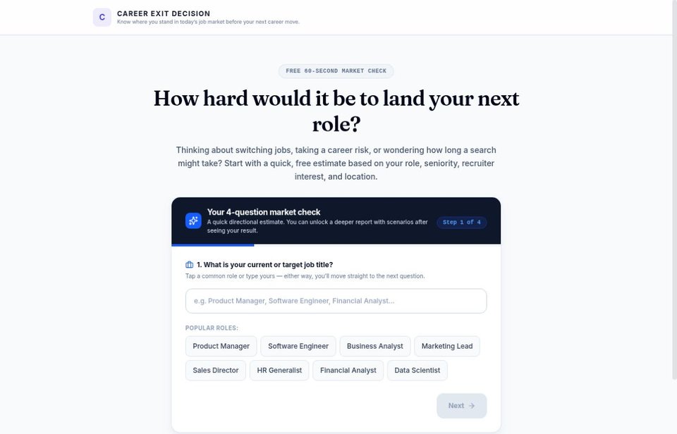 Career Reality Check website screenshot